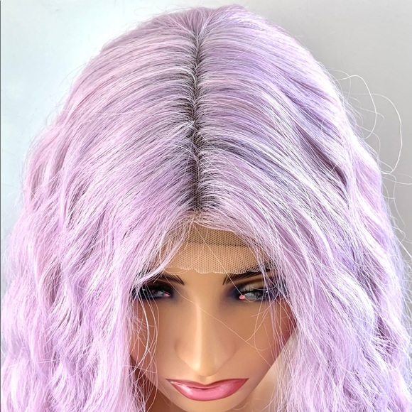 Gorgeous Lilac Pearl Loose Wave Premium Fiber Lace Front Wig - Picture 14 of 15